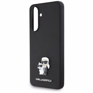 Karl Lagerfeld Saffiano Ümbris w/ K&C Metal Logo jaoks Samsung Galaxy A56 - Must