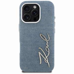 Karl Lagerfeld FW Jeans Signature Logo чехол iPhone 16 Pro - синий