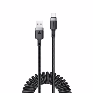Acefast C14-04 USB-A - USB-C kaabli vedru 480Mb/s 3A 1.2m - must