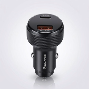 Blavec Автомобильное зарядное устройство BS-04B-C Volt — USB + Type C — QC 3.0 18W PD 30W с кабелем Type C — Type C (CCBS04BCV-UCB) чёрный