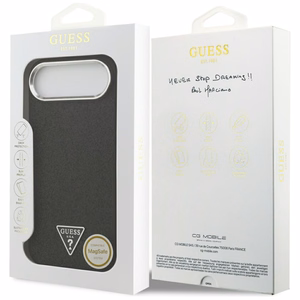 Guess Glitter Triangle Logo MagSafe Ümbris jaoks iPhone 17 Air - Must