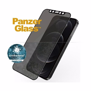 PanzerGlass E2E Super+ Microfracture antibacterial privaatsus karastatud klaas jaoks iPhone 12 / 12 Pro - with must raamiga