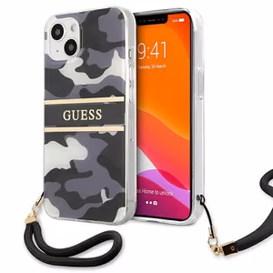 Guess GUHCP13MKCABBK iPhone 13 6.1" must/must kõvakaaneline Camo rihmaga kollektsioon