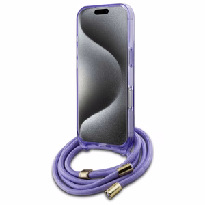Guess Crossbody Cord Script MagSafe Ümbris jaoks iPhone 16 Pro Max - lilla