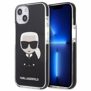 Karl Lagerfeld Iconik Karl ümbris iPhone 13 mini jaoks - must