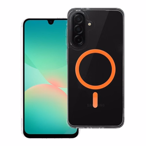 Drop Glue Colorful Ring Mag Cover compatible with MagSafe jaoks SAMSUNG A56 oranž