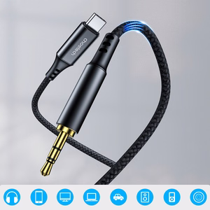 Choetech AUX006 USB-C / mini jack 3.5mm kaabel 1 m - must