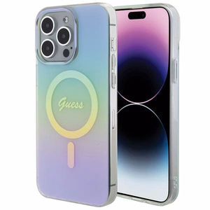 Guess IML Iridescent MagSafe ümbris jaoks iPhone 15 Pro - turquoise