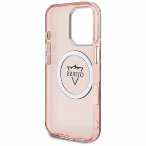 Guess IML Metal Mountain Logo MagSafe iPhone 16 Pro Max Ümbris - roosa