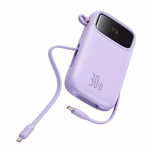 Baseus QPow 2 10000mAh 30W 2xUSB-C внешний аккумулятор (фиолетовый)