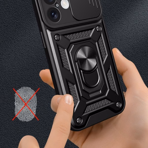 Hybrid Armor Camshield iPhone 16 Plus Armored Ümbris with Camera Cover and Stand - Must