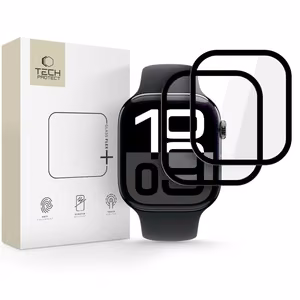Tech-Protect Glass Flex+ гибридное стекло 2 шт. для Apple Watch 10 46mm - чёрное