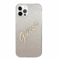 Guess GUHCP12LPCUGLSGO iPhone 12 Pro Max 6.7" kuldne/kuldne kõvakaane Glitter Gradient Script