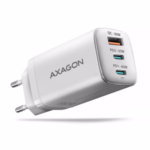 Seina USB laadija 65W GaN 3 pordi ACU-DPQ65W Axagon