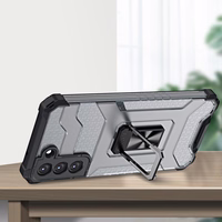 Crystal Ring Case vastupidav hübriidkate + magnetiline hoidja Samsung Galaxy S22 + (S22 Plus) sinine