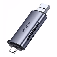 Memory card reader Ugreen CM185 USB-A 3.0/USB-C 3.1 to TF/SD (50706) hall