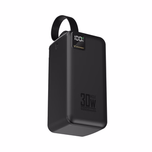 Wozinsky W8-B 50000mAh 30W akupank, 2xUSB-A, 2xUSB-C, USB micro, taskulambiga, must