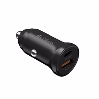 Devia autolaadija Smart Mini PD QC 3.0 30W 1x USB 1x USB-C valge