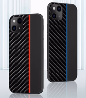 Tel Protect CARBON Ümbris jaoks Xiaomi Redmi Note 10 5G Must with punane stripe