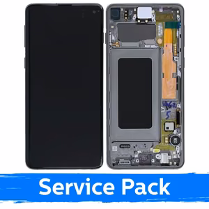 LCD ekraan ühilduv Samsung G973 S10 raamiga / Prism Black / (Service Pack)