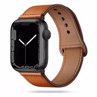 TECH-PROTECT LEATHERFIT APPLE WATCH 4 / 5 / 6 / 7 / 8 / 9 / SE / ULTRA 1 / 2 (42 / 44 / 45 / 49 MM) PRUUN