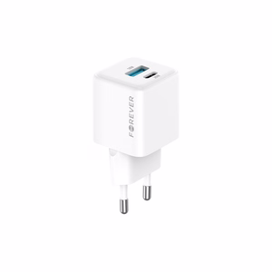 Forever TC-08-20AC GaN PD QC laadija 1x USB-C 1x USB 20W valge
