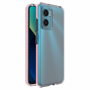 Spring Case гелевый TPU чехол с цветной рамкой для Xiaomi Redmi 10 светло-розовый