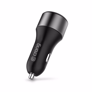 Crong Power 63 W autolaadija USB-C PD 45 W ja USB-A QC 3.0 18 W portidega, must