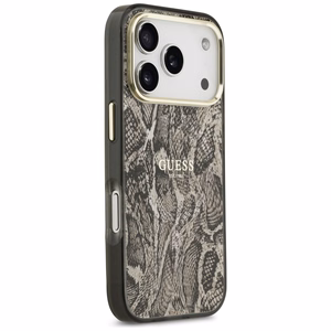 Чехол Guess Python Pattern MagSafe для iPhone 17 Pro - коричневый