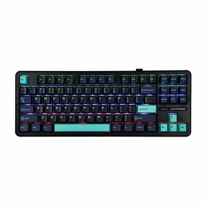 AULA Gasket F87 Pro klaviatuur must tsüaan sinine GrayWoodV4 RGB