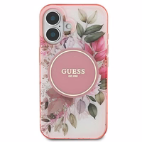 Guess IML Flower & Tonal Circle MagSafe iPhone 16 Plus Ümbris - roosa