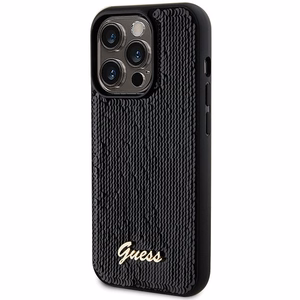 Guess Sequin Script Metal чехол для iPhone 13 Pro / 13 - чёрный