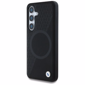 BMW Leather Half Textured MagSafe Ümbris jaoks Samsung Galaxy S25 - must