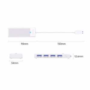 Orico PAPW4A-U3 USB Hub 4-port 4x USB-A 3.0 1 m - white