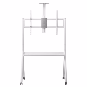 Maclean TV stand / cart, camera shelf, on casters, 55-100", max load 120kg/10kg shelf, max. VESA 900x600, valge, MC-114 W
