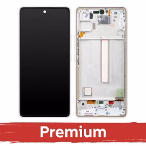 LCD-дисплей для Samsung A536 A53 5G с рамкой, белый (OEM)