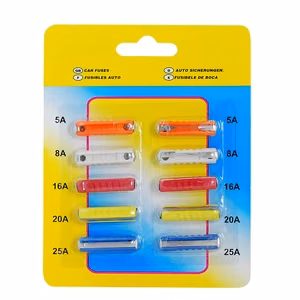 Silindrilised autosulavkaitsmed 5A, 8A, 16A, 2A, 25A komplekt 10tk.