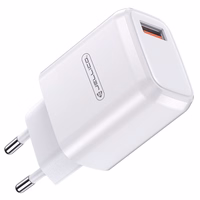JELLICO seinalaadija A77 22,5W 1xUSB QC3.0 + kaabel Lightning Valge