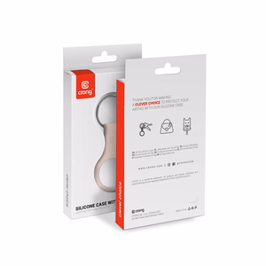 Crong Silicone ümbris seadmele Apple AirTag 1 / 2, võtmerõngaga, liivaroosa