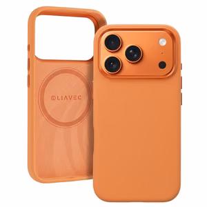 Liavec Silky чехол с металлической рамкой камеры для Iphone 17 Pro оранжевый