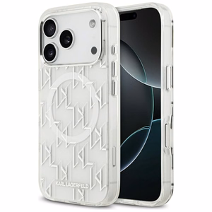 Karl Lagerfeld IML KL Monogram MagSafe Ümbris jaoks iPhone 17 Pro - Valge