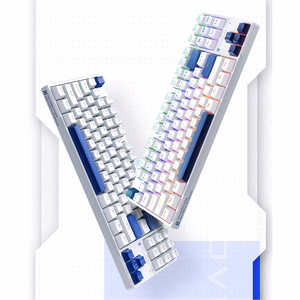 Machenike K500B-B87 Juhtmega mehaaniline mänguklahvistik taustvalgustusega, Red Switch - valge