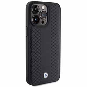 BMW Leather Diamond Pattern ümbris jaoks iPhone 15 Pro Max - must