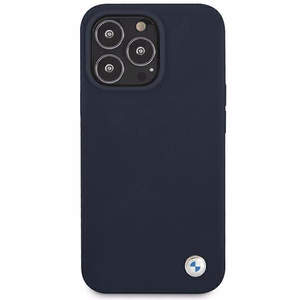 Силиконовый фирменный чехол BMW для iPhone 13 Pro Max 6,7" - темно-синий