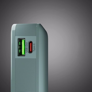 Powerbank SBS 10000 mAh 20W with built-in USB-C cable and digital display - gray