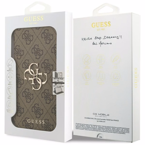 Guess Book 4G Metal Logo Ümbris jaoks iPhone 17 Pro Max - Brown