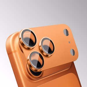 Karastatud klaas Tel Protect 95% AR+AF, täismetallist kaamerakaitse iPhone 17 Pro Max kaamerale, sinine (kaameraplokk)
