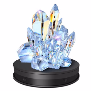 LED Rotating Turn-Table Ekraan Alus, Round 30cm, Must