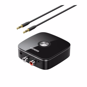 Bluetooth adapter vastuvõtja Ugreen CM123 2xRCA/AUX Bluetooth 5.0 must (30445)