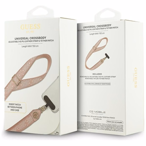 Guess GUUCNP4DGMP 4G PU universaalne telefonirihm kinnituslapi ja kivikestega metalllogoga, roosa